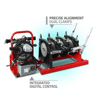 La soudure manuelle à fond chaud de 200 mm pour tuyaux en HDPE.